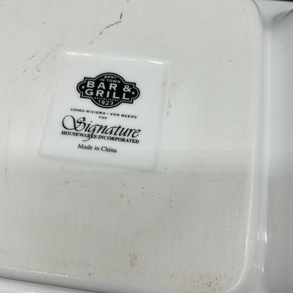 Bar & Grill Signature Divided Seving Dish Platter Vintage (E) - Picture 6 of 7